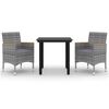 vidaXL Garden Dining Set Poly rattan: Grey