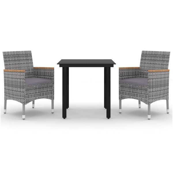 vidaXL Garden Dining Set Poly rattan: Grey