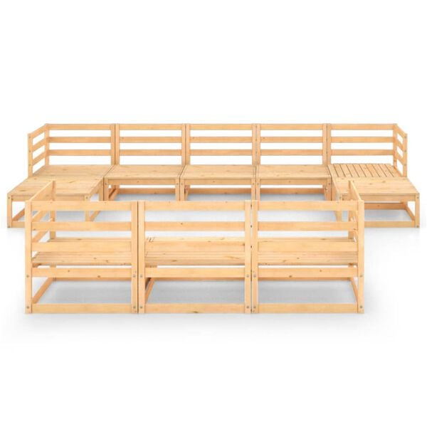 vidaXL Garden Lounge Set Natural wood Solid Pine Wood Large Modular