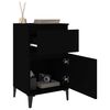 vidaXL Bedside Cabinet Black Engineered wood Bedside Cabinet Rectangle