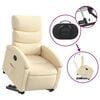 vidaXL Stand Up Recliner Chair Cream Fabric (100% polyester), metal, plywood