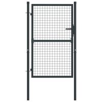 vidaXL Mesh Garden Gate Galvanized Steel 39.4"x68.9" Gray