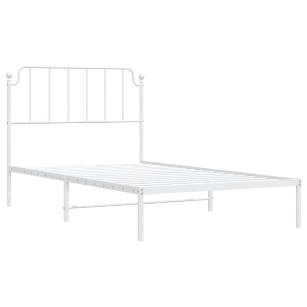 vidaXL Bed Frame White Steel King Single Bed Frames Rectangular
