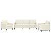 vidaXL Sofa Set Cream Velvet (100% polyester), metal, plywood Large