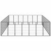 vidaXL Dog Playpen Black Powder-coated steel Large