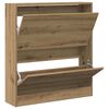 vidaXL Shoe Cabinet Smoked Oak Engineered Wood Compact Shoe Cabinet