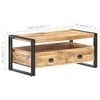 vidaXL Coffee Table Brown and black Rough mango wood, steel