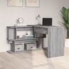 vidaXL Corner Desk Grey sonoma Engineered wood Large Rotatable