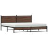vidaXL Bed Frame Brown Oak Steel 78.7 x 78.7 in Bed Frame Rectangular