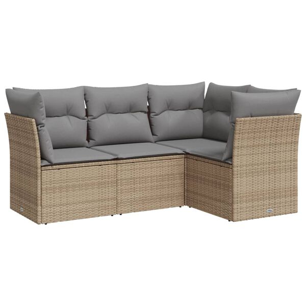 vidaXL Garden Sofa Set Beige, Light Grey