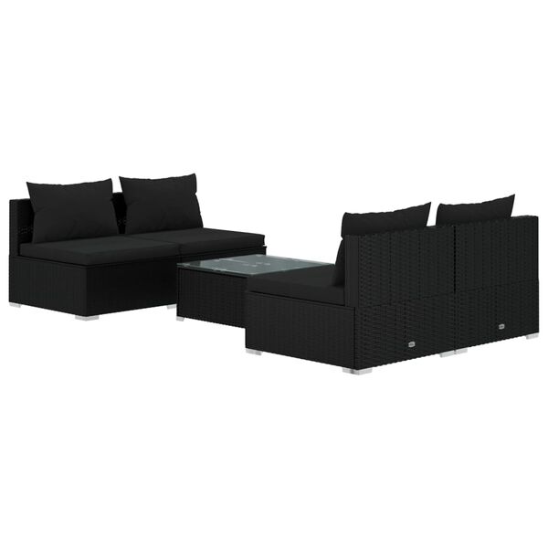 vidaXL Garden Lounge Set Black