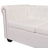 vidaXL Chesterfield Corner Sofa 6-Seater Artificial Leather White