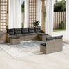 vidaXL Garden Sofa Set Grey, Dark grey PE rattan Large Adjustable Feet