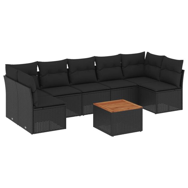 vidaXL Garden Sofa Set Black and brown