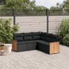 vidaXL Garden Sofa Set Black PE Rattan 5-Piece Set Modular