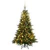 vidaXL Artificial Hinged Christmas Tree 300 LEDs & Ball Set 70.9"