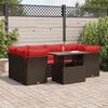 vidaXL 7 Piece Patio Sofa Set with Cushions Brown Poly Rattan Acacia