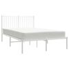 vidaXL Bed Frame White Powder-Coated Steel 47.2 x 74.8 in Bed Frame