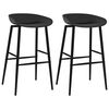 vidaXL Bar Chair Set of 2 Black Polypropylene Standard Ergonomic
