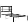 vidaXL Bed Frame Black Powder-Coated Steel Single Bed Frame