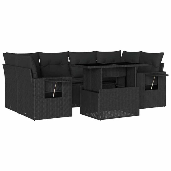 vidaXL Garden Sofa Set Black