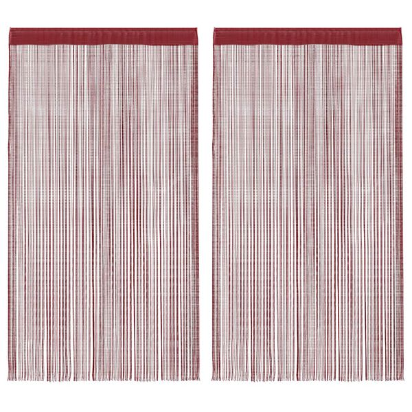 vidaXL String Curtains 2 pcs 39.4x98.4" Burgundy