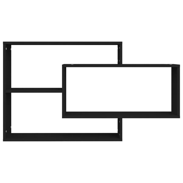 vidaXL Wall Shelf Black Engineered wood 40.9 x 7.9 x 23.0 in Wall Shelf