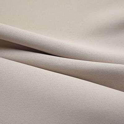 vidaXL Blackout Curtains with Rings 2 pcs Beige 37"x84" Fabric
