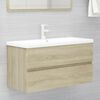 vidaXL Sink Cabinet With Basin Sonoma oak, White Engineered wood, Ceramic