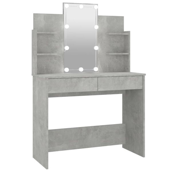 vidaXL Dressing Table Concrete Grey Engineered Wood, Acrylic Medium