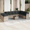vidaXL 11 Piece Patio Sofa Set with Cushions Light Gray Poly Rattan