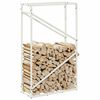 vidaXL Firewood Rack White 23.6x9.8x39.4" Cold-rolled steel