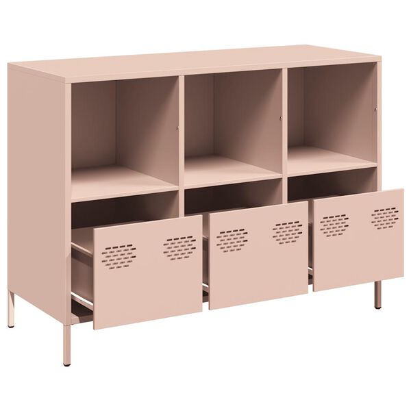 vidaXL Sideboard Pink Cold-rolled Steel Standard Sideboard Rectangular
