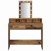 vidaXL Dressing Table Brown 39.37 x 16.14 x 55.12 in Engineered Wood
