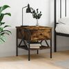 vidaXL Bedside Table Smoked oak Engineered wood 15.7x15.7x17.7 in