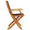 vidaXL Garden Chair Set of 8 Black Solid acacia wood with an oil finish