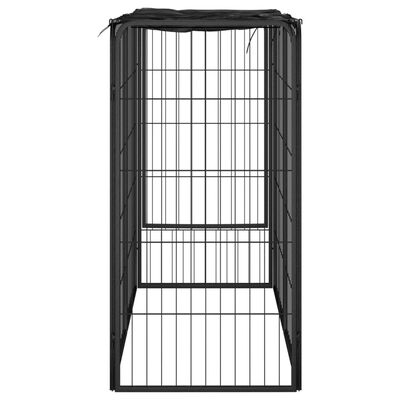 vidaXL Dog Playpen 6 Panels Black 19.7"x39.4" Powder-coated Steel