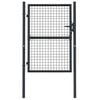 vidaXL Mesh Garden Gate Galvanised Steel 39.4x49.2" Grey