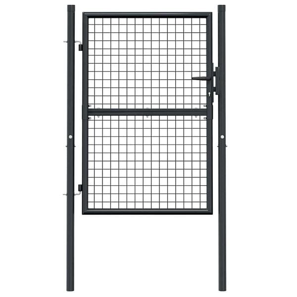 vidaXL Mesh Garden Gate Galvanised Steel 39.4x49.2" Grey