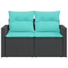 vidaXL Garden Sofa Black, Blue
