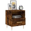vidaXL Bedside Cabinet Smoked Oak Engineered wood, iron 15.7x13.8x18.7 in