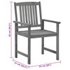 vidaXL Patio Chair Set of 4 Gray Solid acacia wood Standard Durable