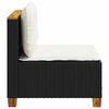 vidaXL Garden Sofa Black and Cream White