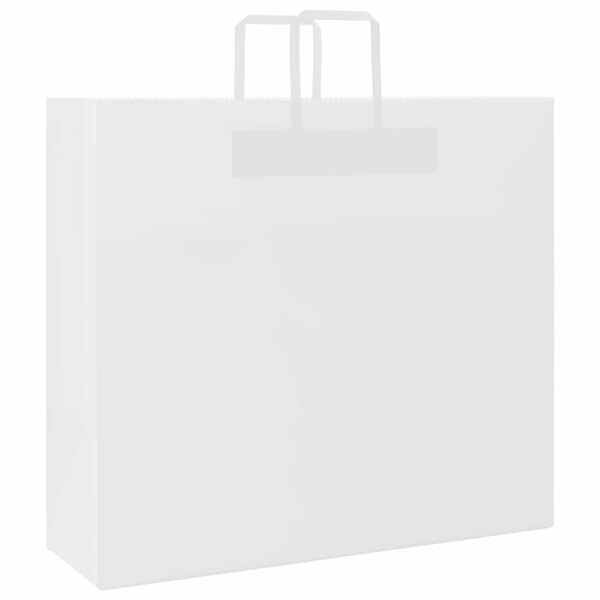 vidaXL Paper Bags 250 pcs with Handles White 54x15x49 cm