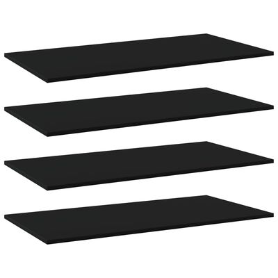 vidaXL Bookshelf Boards 4 pcs Black 31.5"x11.8"x0.6" Engineered Wood