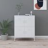 vidaXL Storage Cabinet White Steel 31.5 x 13.8 x 40.0 in
