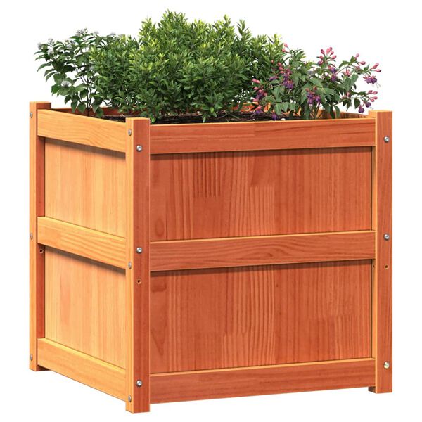vidaXL Garden Planter Set of 2 Wax Brown Solid Pine Wood