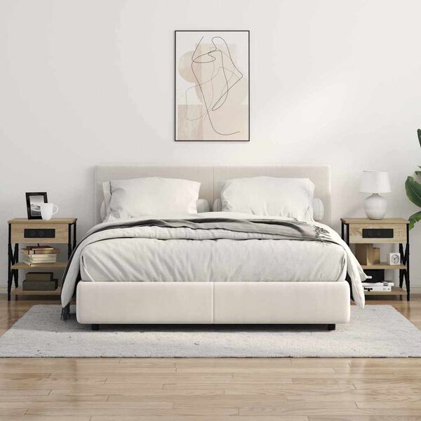 vidaXL Bedside Cabinet with Shelf Sonoma Oak 16.14 x 12.20 x 20.08 in