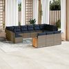 vidaXL 13 Piece Patio Sofa Set with Cushions Gray Poly Rattan