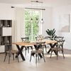 vidaXL Dining Table Leg Set of 3 Black Powder-Coated Steel